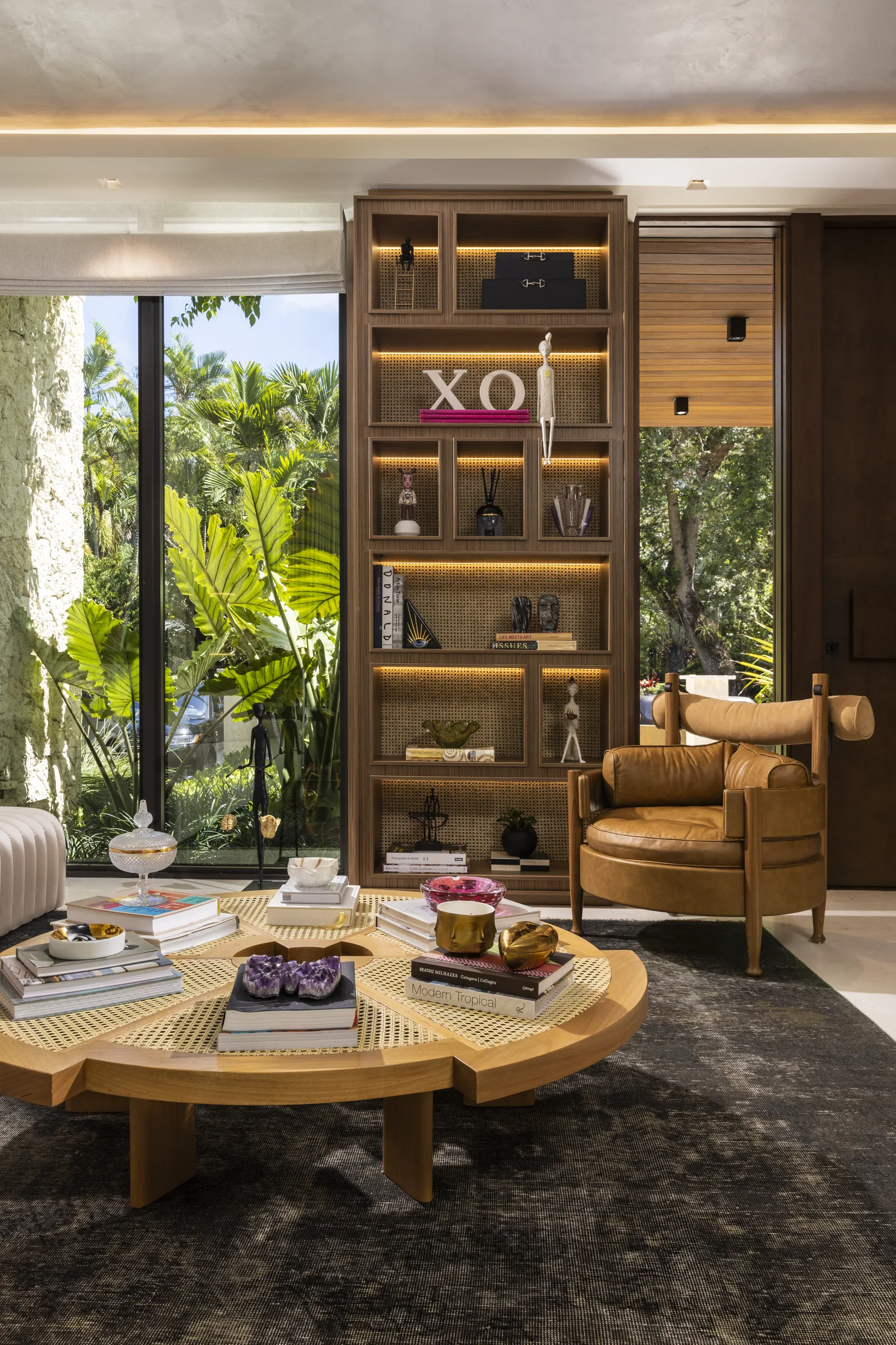 Vertical interior view showcasing architectural details at Siddons Residence